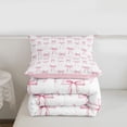 thumbnail image 5 of Erosebridal Pink Kawaii Bowknot Twin Comforter Sets For Bows Lovers,Kawaii Bowknots Bow Tie Bedding Set, Reversible 2pcs, 5 of 7