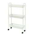 Mainstays Slim 3Tier Rolling Bathroom Organization Cart with 2 Hooks