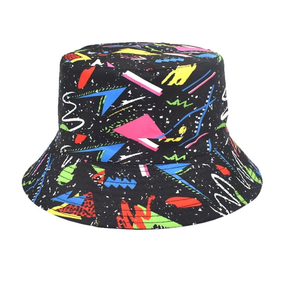 ZSQDM Printed Fishermans Hat Mens and Women's Outdoor Sunshade Hat Double Sided All Purpose Pot Hat beanies Sun Hat Bucket Hats Swim Cap for Braids and Dreadlocks Women
