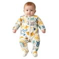 thumbnail image 5 of KPOPLK Baby Pajama with Mitten Cuffs Button Down Clothing Infant Cotton Clothes Sleeper Pjs, Footed Sleep Play Size 0-3 Months, 5 of 6