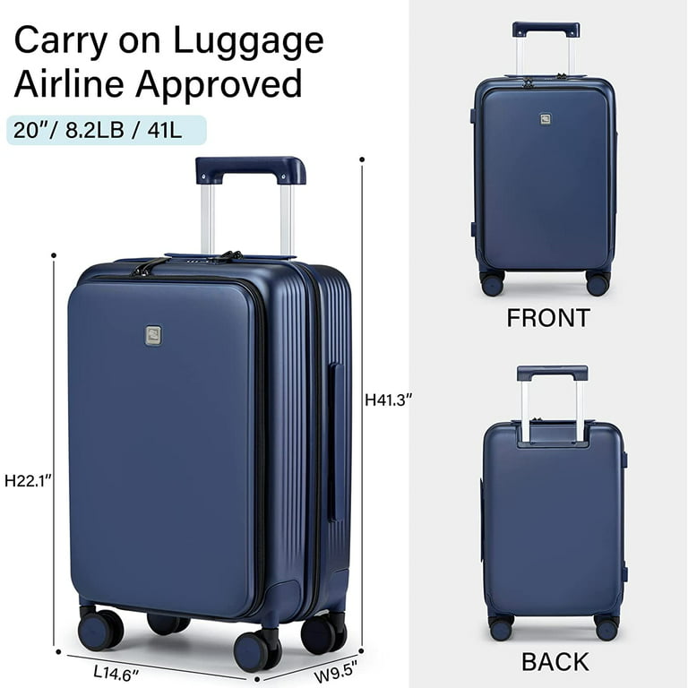 Hanke 20 Inch Carry On Luggage Airline Approved, Lightweight PC Hardside  Suitcase with Spinner Wheels & TSA Lock,Rolling luggage bags for