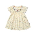 thumbnail image 2 of YTDSCS Kids Baby Girls Cotton Dress Casual Flutter Sleeve Swing Sundress Toddler Summer Embroidery Dresses for Girls 1-9 Years Old, 2 of 9