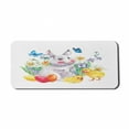 thumbnail image 1 of Bunny Computer Mouse Pad, Painting Silhouettes of Chicken Colored Eggs and Butterflies Flowers and Spring Theme, Rectangle Non-Slip Rubber Mousepad X-Large, 35" x 15", Multicolor, by Ambesonne, 1 of 2