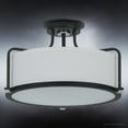thumbnail image 4 of Luxury Minimalist Indoor Ceiling Light, 10.50''H x 17.50''W, with Modern Style Elements, Art Deco Design, Natural Black Finish and Eggshell Fabric, UQL3771, 4 of 8