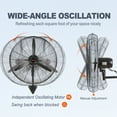 thumbnail image 5 of VEVOR Wall-Mount Misting Fan Oscillating Metal Fan 29.5'' 3 Speed Waterproof, 5 of 10
