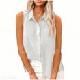 thumbnail image 7 of Miluxas Womens Sleeveless Button Down Shirts Cotton Linen Blouses Solid Color V Neck Casual Work Tank Tops White XL(XL), 7 of 7