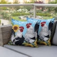 thumbnail image 4 of Sunflower Rooster Pillow Covers 2 Pack Farmhouse Animal Rustic Floral Country Blue Sky Pillowcase Waterproof Outdoor Throw Pillow Cover for Patio Garden Square Cushion 20”x20”, 4 of 9