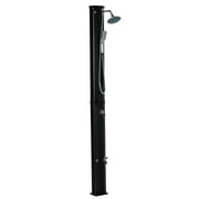 85" H Solar Powered Portable Plastic Freestanding Outdoor Shower with Detachable Shower Head and Footwash Spout