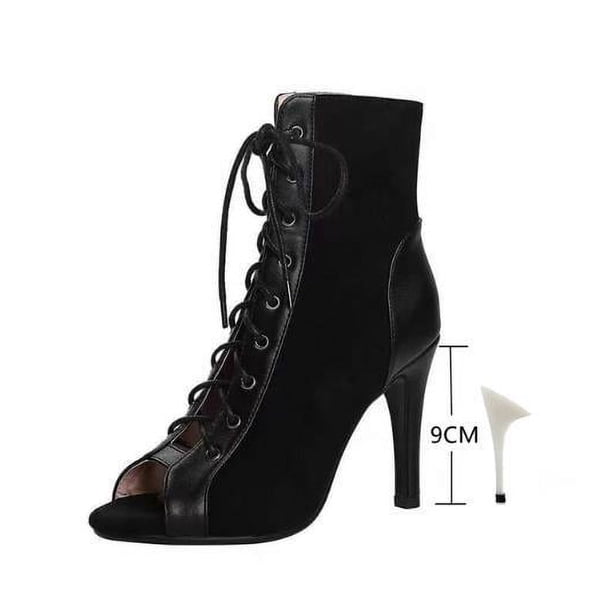Sandalias de tacón alto de moda americana con cordones, sandalias sexys de boca de pez, zapatos de baile para fiestas