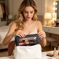 thumbnail image 2 of zhonghuaying 1 Pack Transparent Window Cosmetic Pouch Zippered Beauty Storage Bag Portable Travel Makeup Organizer with Multiple Solid Color Selections Black, 2 of 5