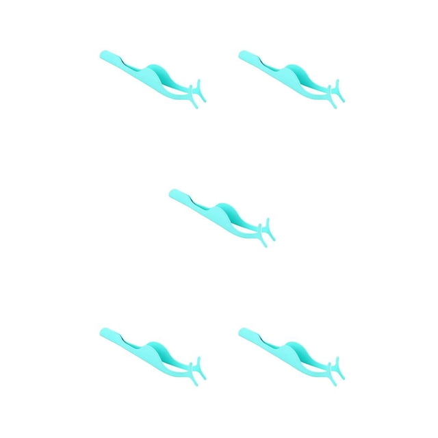 ZheElen BGVfiveMulti-function False Eyelash Curler Tweezers Artificial Eyelashes Extension Applicator Tool Blue 5Set
