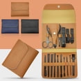 thumbnail image 1 of Juego portátil de manicura de acero inoxidable de 16 piezas con estuche de cuero - Kit completo de cortaúñas y tijeras para viajes y uso doméstico, 1 of 5