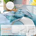thumbnail image 3 of Teal Blue Marble Duvet Cover Set, Modern Abstract Art Marble Crack Soft Duvet Cover California King Bedding Set 4 Pieces, 1 Quiltcover and 2 Pillowcases with Zipper, 1 Bed Sheet for All Seasons, 3 of 9