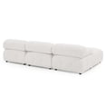 thumbnail image 5 of Convertible Modular Sectional Sofa Couch, Teddy Fabric L-Shaped Sectional Sofa with Reversible Ottoman, Modern 4 Seater Button Tufted Corner Sofa Cloud Couch for Living Room Apartment, Ivory, 5 of 9