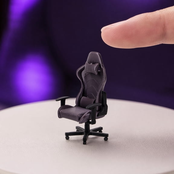 Dayesque Miniature Gaming Chair Model Tiny Dollhouse Furniture Computer Chair Office And Home Decor Collector Realistic Mini Furniture