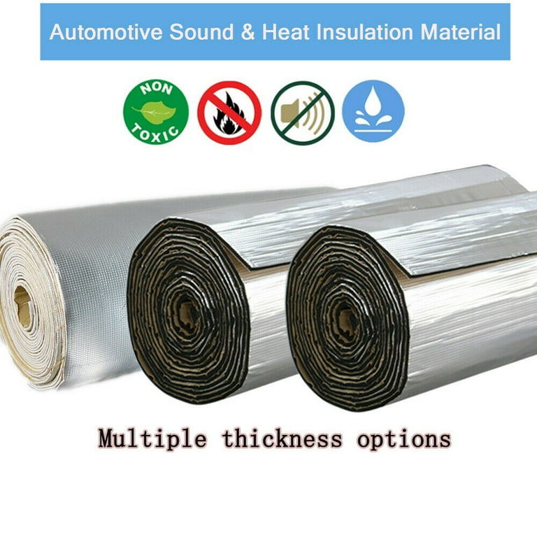  ZXCASDF Heat Shield,Sound Deadening Material,Car Sound  deadening mat,Foil Cotton Liner,Car Engine Heat Sound Deadener Dampening Insulation  Mat,Waterproof Sound Proof Sticker,10mm（thk）,1 * 1M(1m²) : Automotive