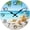Starfish, variant on VOCOO 10'' Quartz Sunset Round Wall Clock Modern Art Decorations for Home, Kitchen, and Bedroom (Battery Operated) Ideal Gift