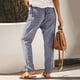 thumbnail image 4 of Pantalones largos con estampado de bolsillo suelto informal de verano para mujer a la moda Fridja  alkflakhf33398, 4 of 9