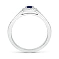thumbnail image 2 of Angara Natural 0.3 Ct. Blue Sapphire with Diamond Halo Ring in 14K White Gold for Women (Ring Size: 11.5), 2 of 9