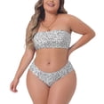 thumbnail image 2 of Bikini de dos piezas Agnes Orinda para mujeres, traje de baño de cintura alta, bandeau, sin hombros, talla 1X, blanco, 2 of 6
