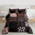 thumbnail image 2 of Homewish Leopard Print 3-Piece Full Size Comforter Sets for Teesn Female Men,Geometric Plaid Retro Bedding Comforter Set,Retro Vintage Lightweight Bedding Sets,Ultra Soft Home Decor,Reversible, 2 of 8
