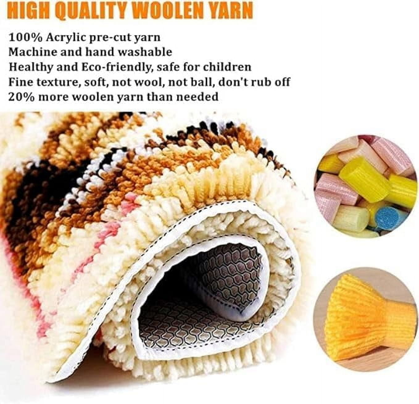Small Size Mini Snail Latch Hook Kits Rug DIY Cushion Tapestry Making Crochet Hook Mat Making Kits Color Preprinted Pattern Canvas DIY Carpet Needlework Crochet Cushion Kits 30x30cm
