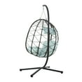 thumbnail image 4 of Hanging Egg Chair With Stand: - , Stable. Comfortable Cushion. Dark Grey Thick Cushion, Relaxing. For Patio, Garden. Metal Frame., 4 of 6