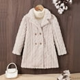 thumbnail image 2 of BFHHYA Girls Fuzzy Coat Notch-Collar Double-Breasted Fleece Trench Coat Long Sleeve Fall Winter Outerwear for Winter School Activities (7-14Y), 2 of 8