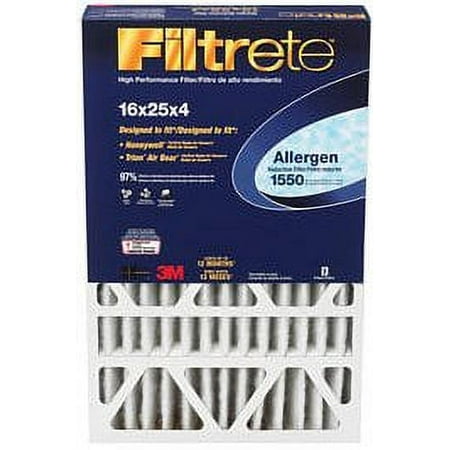 

16x25x4 (15 15/16 x 24 5/8 x 4 5/16) Filtrete Allergen Reduction Filter by 3M (4 Pack)