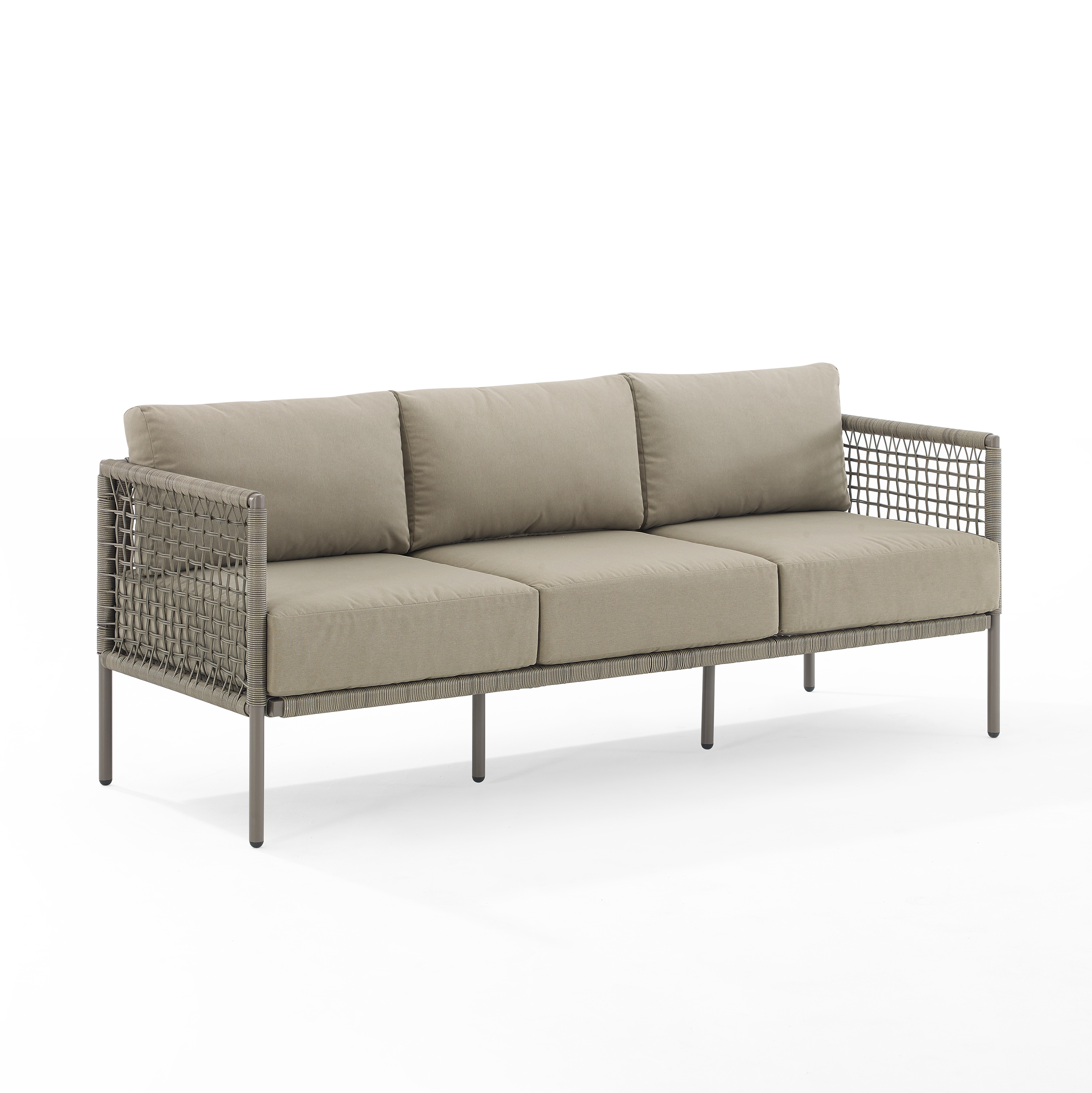 Crosley Furniture Cali Bay Modern Wicker Outdoor Sofa in Light Brown - image 2 of 11