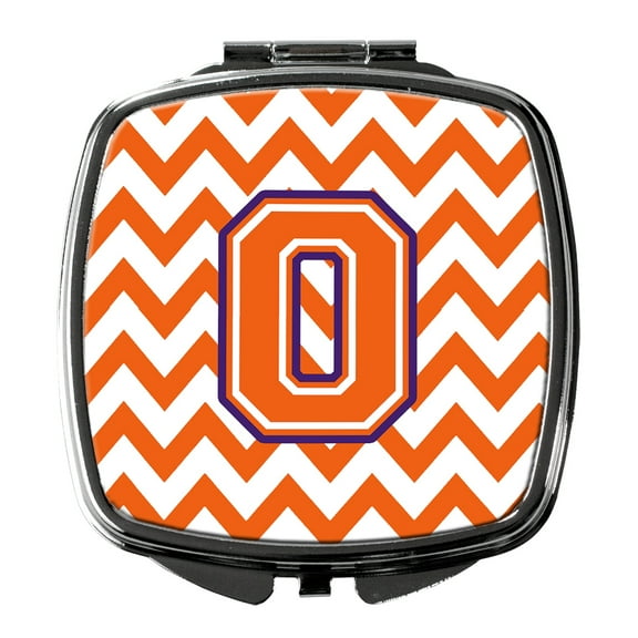 Letter O Chevron Orange and Regalia Compact Mirror