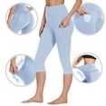thumbnail image 2 of Women Yoga Capris Workout Out Pocket Leggings Fitness Sports Running Athletic Capris Pants, 2 of 10