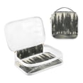 thumbnail image 3 of Clear Makeup Bags with Handle Large Opening 2 Pack Set Toiletry Bag Quart Size Bag, for Women Man Traveling Travel Essentials, Toiletries and Other. Hand Drawn Forest, 3 of 5