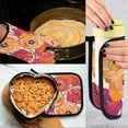 thumbnail image 5 of Yayeee Oven Mitts and Pot Holder Set of 2 Heat Resistant Kitchen Gloves Baking Hot Pad, Orange Hand Drawn Floral, 5 of 5