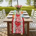 thumbnail image 4 of Table Runners 72 Inches Long Dress Scarves, Valentine's Day Farmhouse Kitchen Table Runner, Coffee Tablerunners, Red Love Heart Eucalyptus Romance Striped 16x72 Inch, 4 of 9