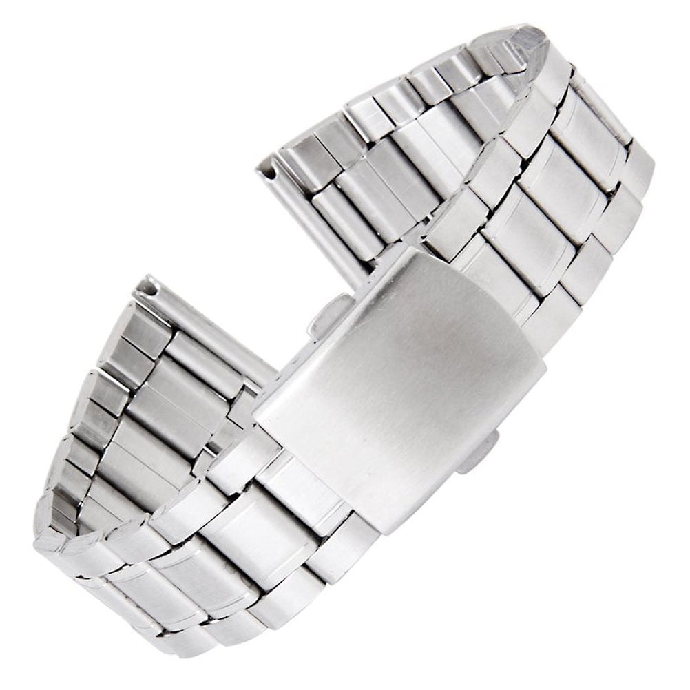 18-22mm Stainless Steel Replacement Watch Band with Straight End, Metal Bracelet Strap and Secure Deployment Clasp