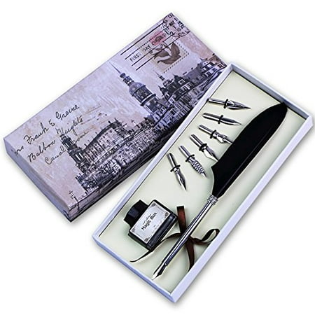 Metal Silver Ink - Quill Pen, Feather Antique Luxury Quill Pen And Ink Set (silver)