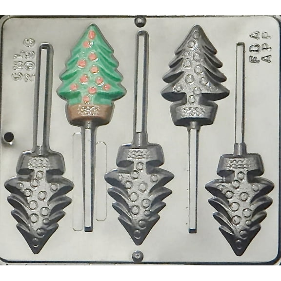2096 Christmas Tree Lollipop Chocolate Candy Mold