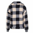 thumbnail image 6 of jsaierl Women's Fuzzy Fleece Jacket Casual Plaid Button Down Teddy Jacket Coat Outerwear, 6 of 9