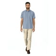 thumbnail image 3 of Havanera Men's and Big Men's Yarn Dyed Panels Short Sleeve Linen Cotton Button-Down Shirt, Sizes S-5XL, 3 of 8