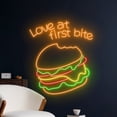 thumbnail image 2 of Handmadetneonsign Love At First Bite Neon Sign, Burger LED Sign, Burger Neon Light, Burger Light, 2 of 5
