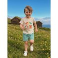 thumbnail image 6 of BemeyourBBs Toddler Baby Boy Summer Clothes Infant Baby Boys Summer Beach Holiday Outfit Shorts Sets Short Sleeve Castle Embroidery T -Shirt Tops and Plaid Plaid Pockets Shorts Set, 6 of 9