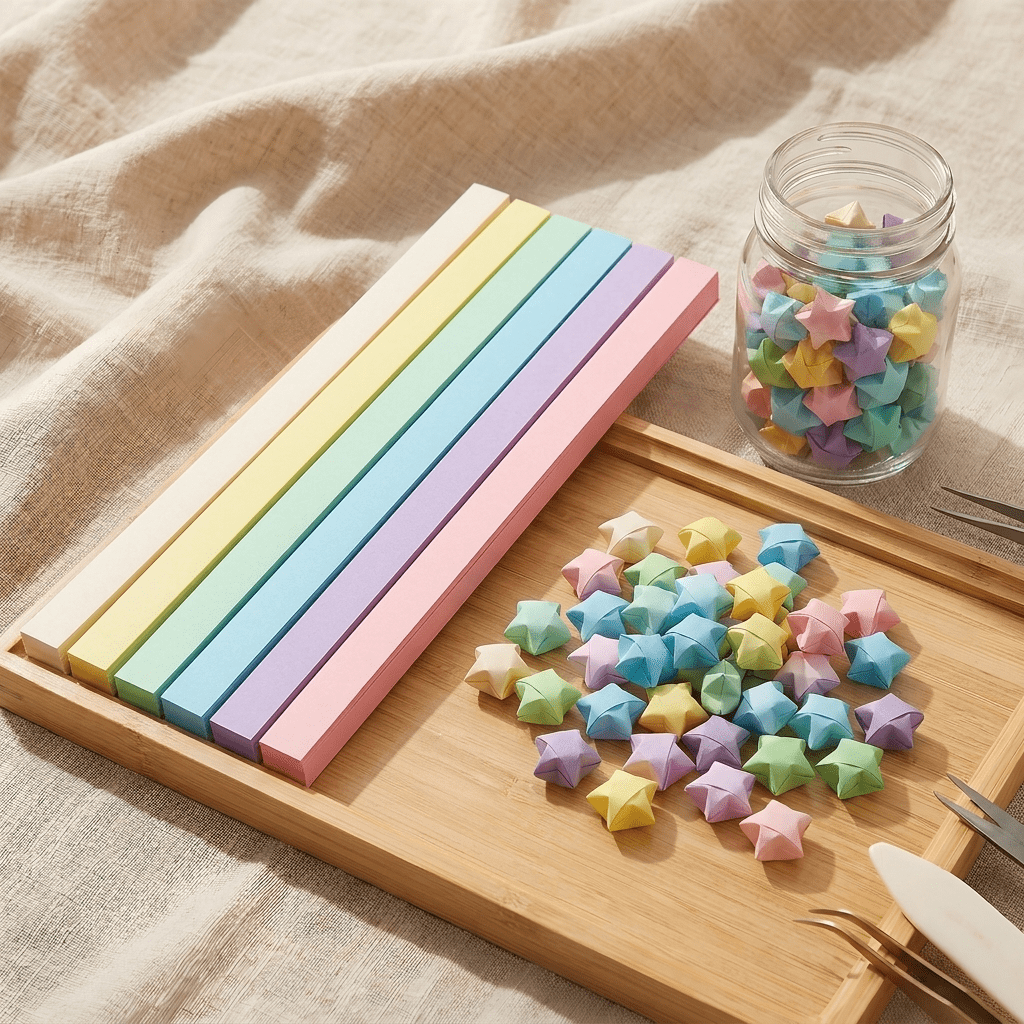 1620 PCS Star Origami Paper Strips - 6 Colors for DIY Handcrafts & Decoration