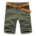 thumbnail image 1 of Aayomet Men Shorts Color Overall Multi Pocket Button Self Wearing Belt Capri Pant Sport Short (AG, 31), 1 of 2