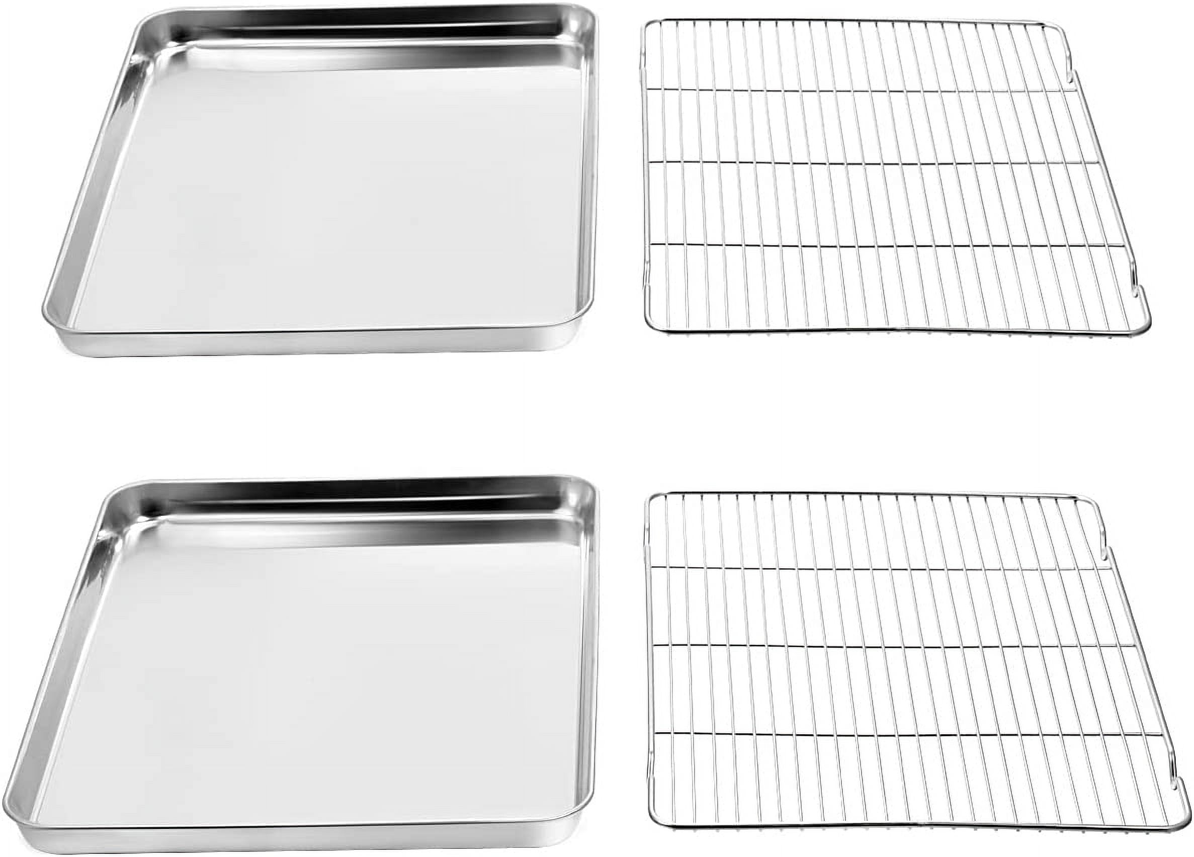 Bastwe Baking Sheet with Cooling Rack and Silicone Baking Mat, 20 Inch  Stainless Steel Bakeware, Healthy & Nontoxic & Rustproof & Easy Clean 