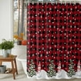 thumbnail image 3 of Shower Curtain 48"W x 72"L Christmas Snowman Xmas Trees Black Fabric Shower Curtains Set with Hooks Water Repellent Bathroom Curtains Machine Washable Bathroom Accessories, 3 of 9
