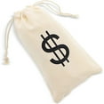 thumbnail image 5 of Juvale Money Bags Canvas Drawstring Pouches - 12 Pack, 4.3 x 7 In, Beige - Pirate Loot Bags for Kids, 5 of 6