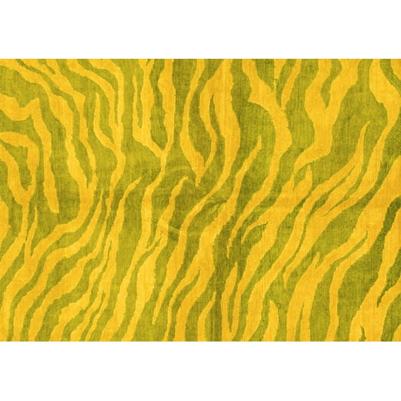 Ahgly Company Indoor Rectangle Animal Yellow Modern Area Rugs, 3' x 5'