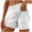 White, variant on COMVALUE Women Athletic Shorts 2 in 1 Elastic Waist Pockets Biker Ball Games Running Sports Summer Outfits (Orange, XXL)