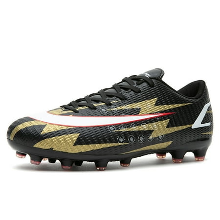 

Mens Soccer Cleats Black Teenager Trainning Football Shoes US 6.5